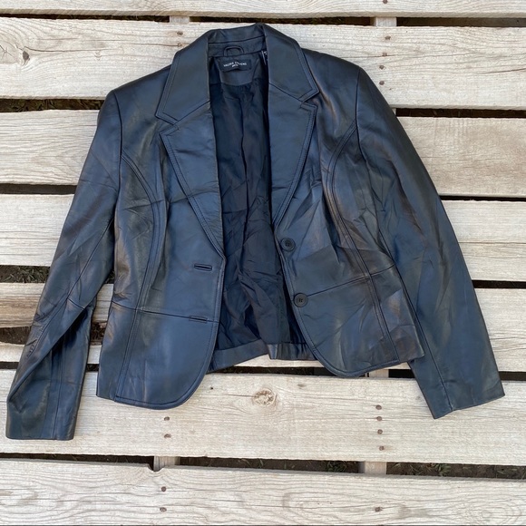 Valerie Stevens Jackets & Blazers - Valerie Stevens black leather jacket petite PM